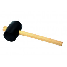 Киянка Mastertool - 340 г х 55 мм, черная резина, ручка деревянная