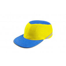 Каска-бейсболка ударопрочная Vita - сине-жёлтая